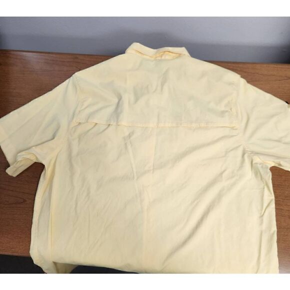 Coleman 2X YELLOW Fishing, Vented Casual Short Sleeve Button Up with velcro and - Picture 10 of 10